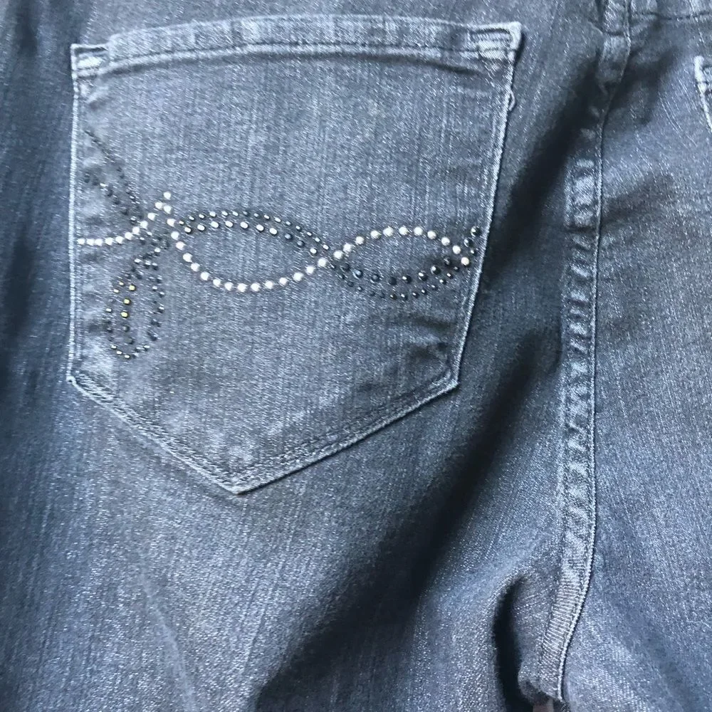 NYDJ Faded Black Embellished Jeans
